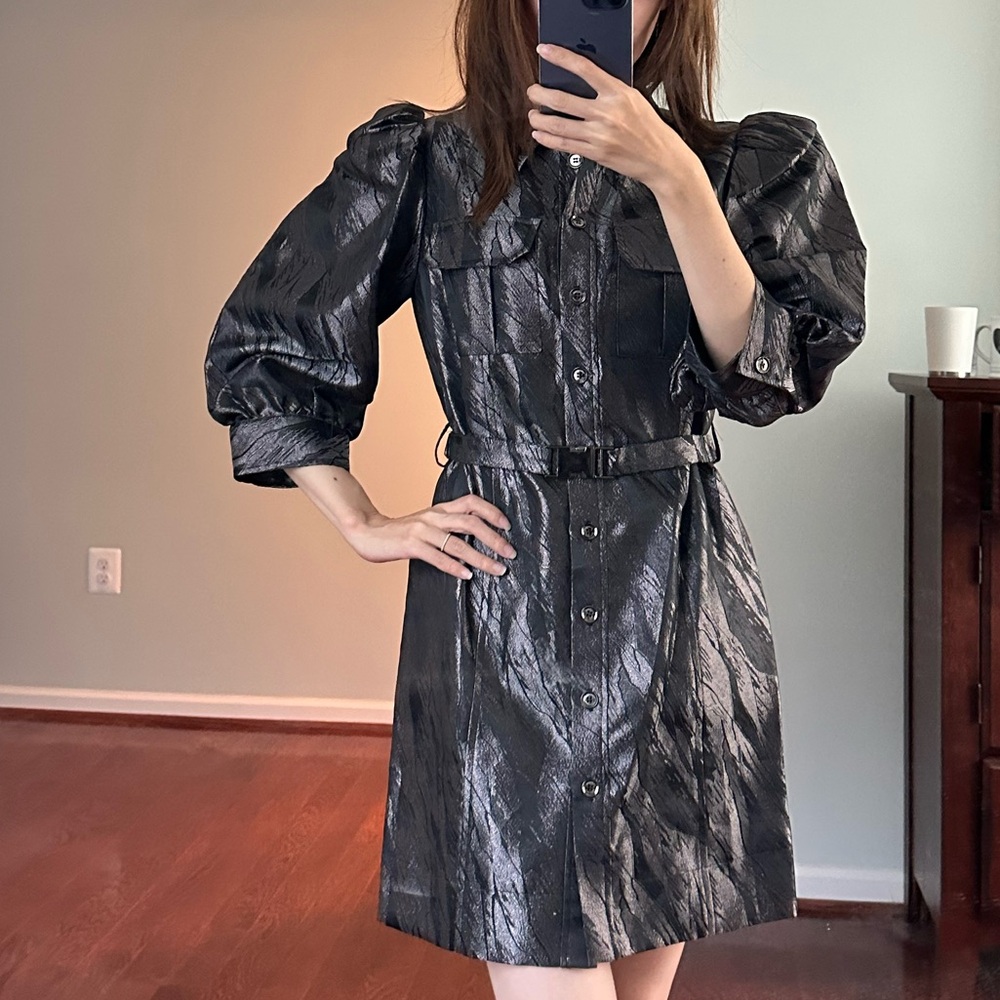 Elegant Black Puff Sleeve Dress